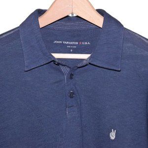 JOHN VARVATOS Small Blue Polo Sleeve Sleeve Short